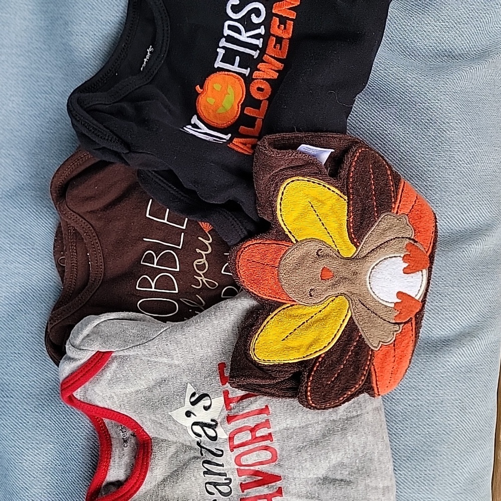 Carter's Festive Kids One Pieces - Gray, Brown, Black